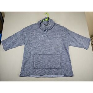 J. Jill PureJill Knit Cowl Neck 3/4 Sleeve Sweater Women's Large Heather Blue